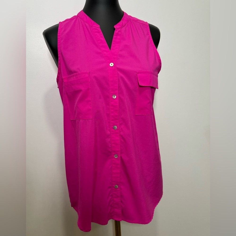 Mittoshop‎ Fuchsia Sleeveless Button-Down Shirt